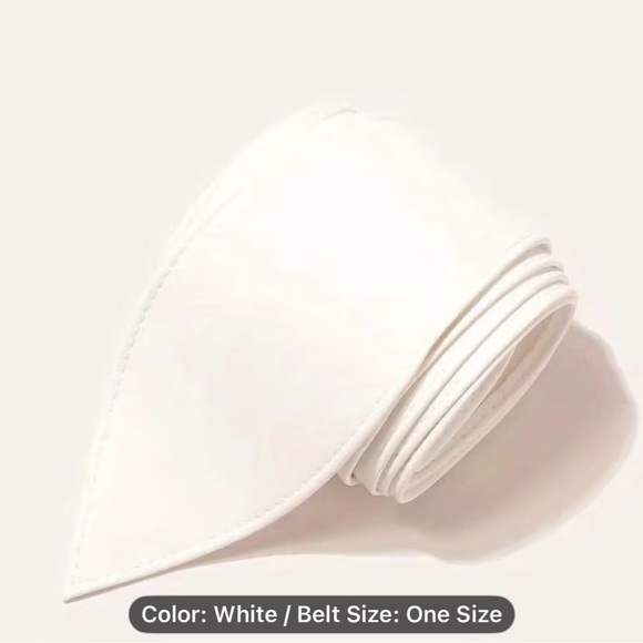 Accessories - White faux leather wrap belt